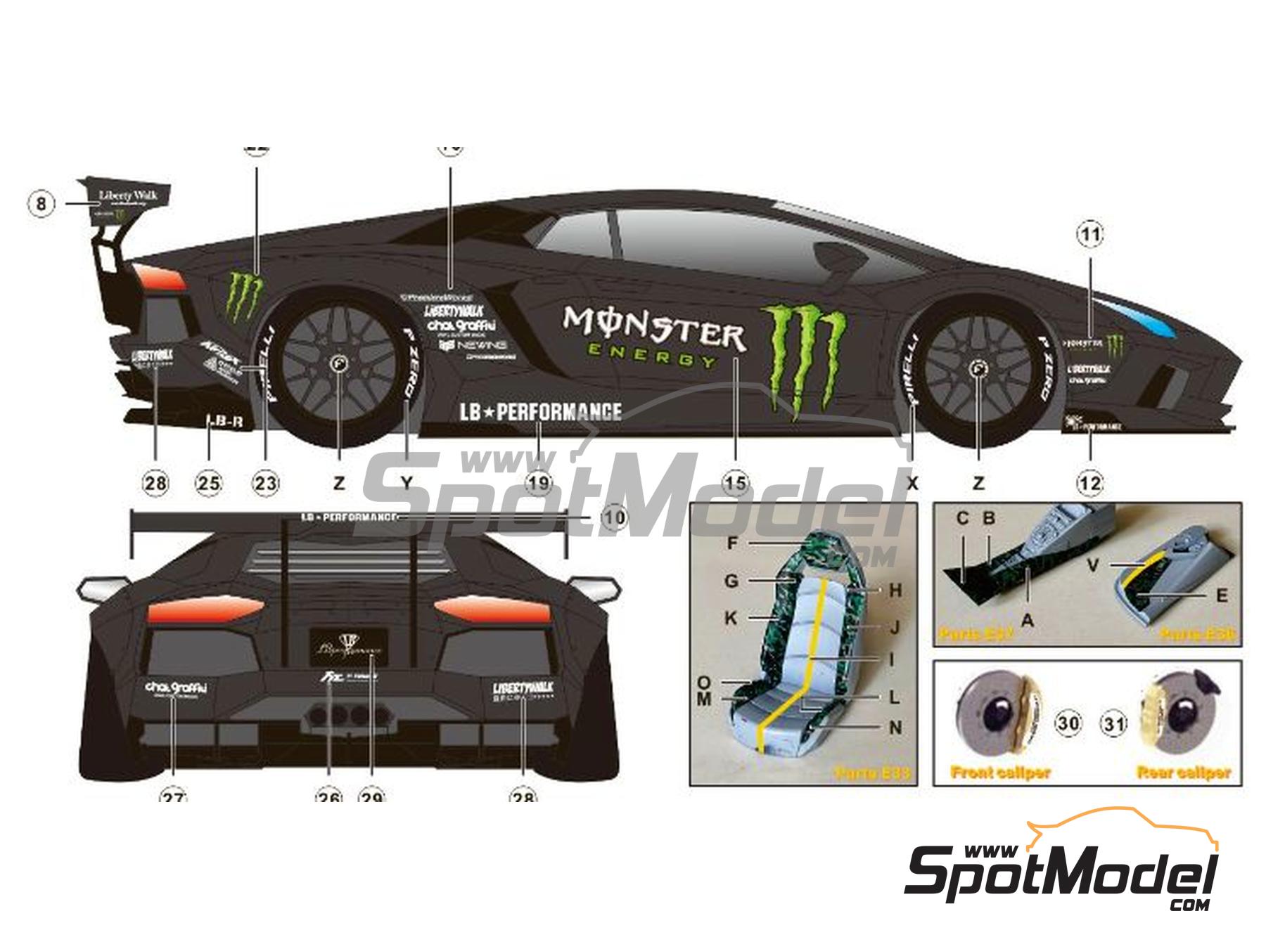 SK Decals SK24163: Marking / livery 1/24 scale - Lamborghini